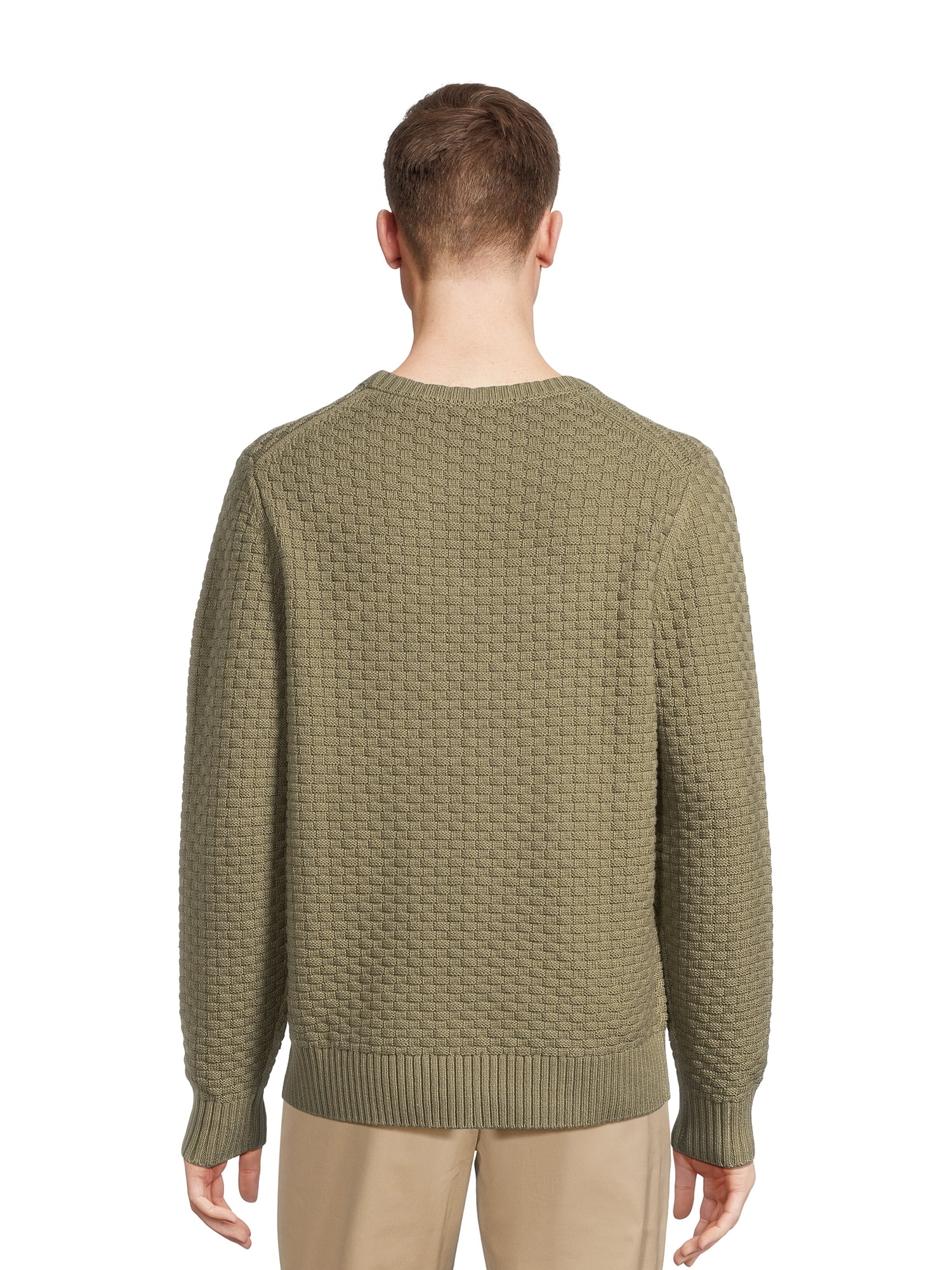 Men's Basket Stitch Crewneck Sweater with Long Sleeves xtrendhaven - Image 3