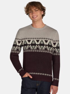 Men's & Big Men's Color Block Fair Aisle Crew Neck Sweater xtrendhaven