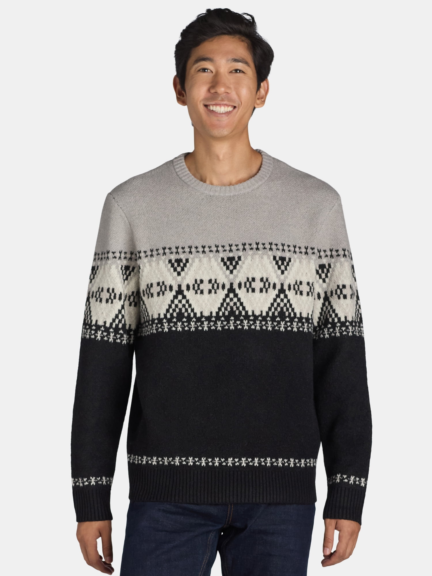 Men's & Big Men's Color Block Fair Aisle Crew Neck Sweater xtrendhaven - Image 6