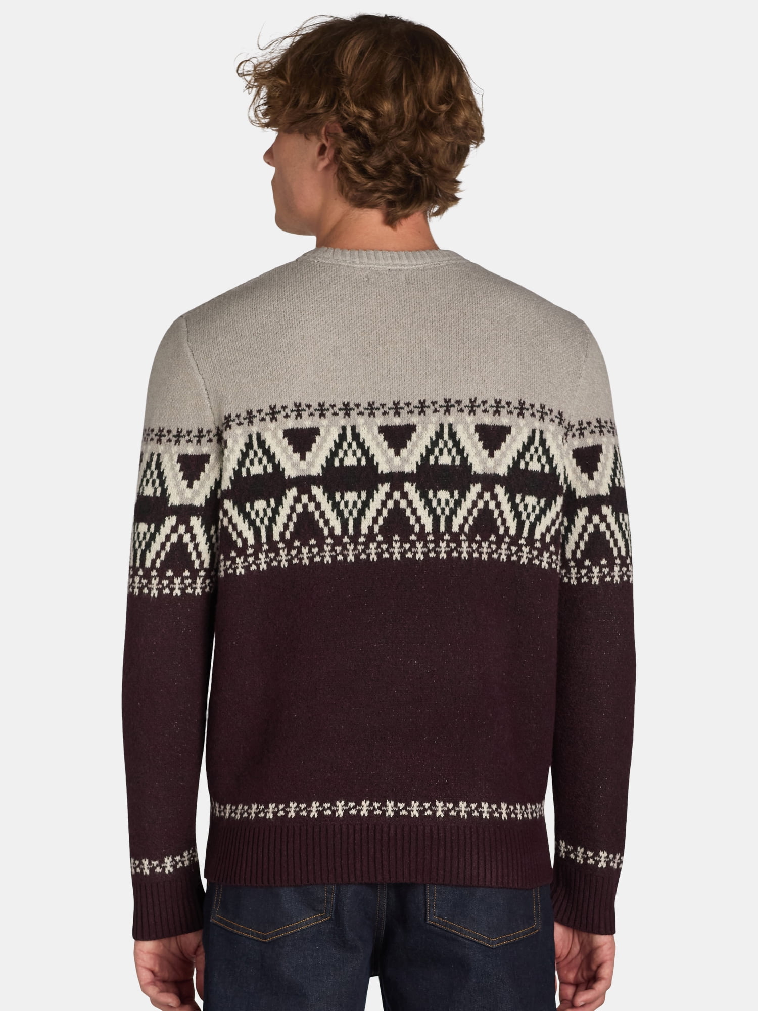 Men's & Big Men's Color Block Fair Aisle Crew Neck Sweater xtrendhaven - Image 3