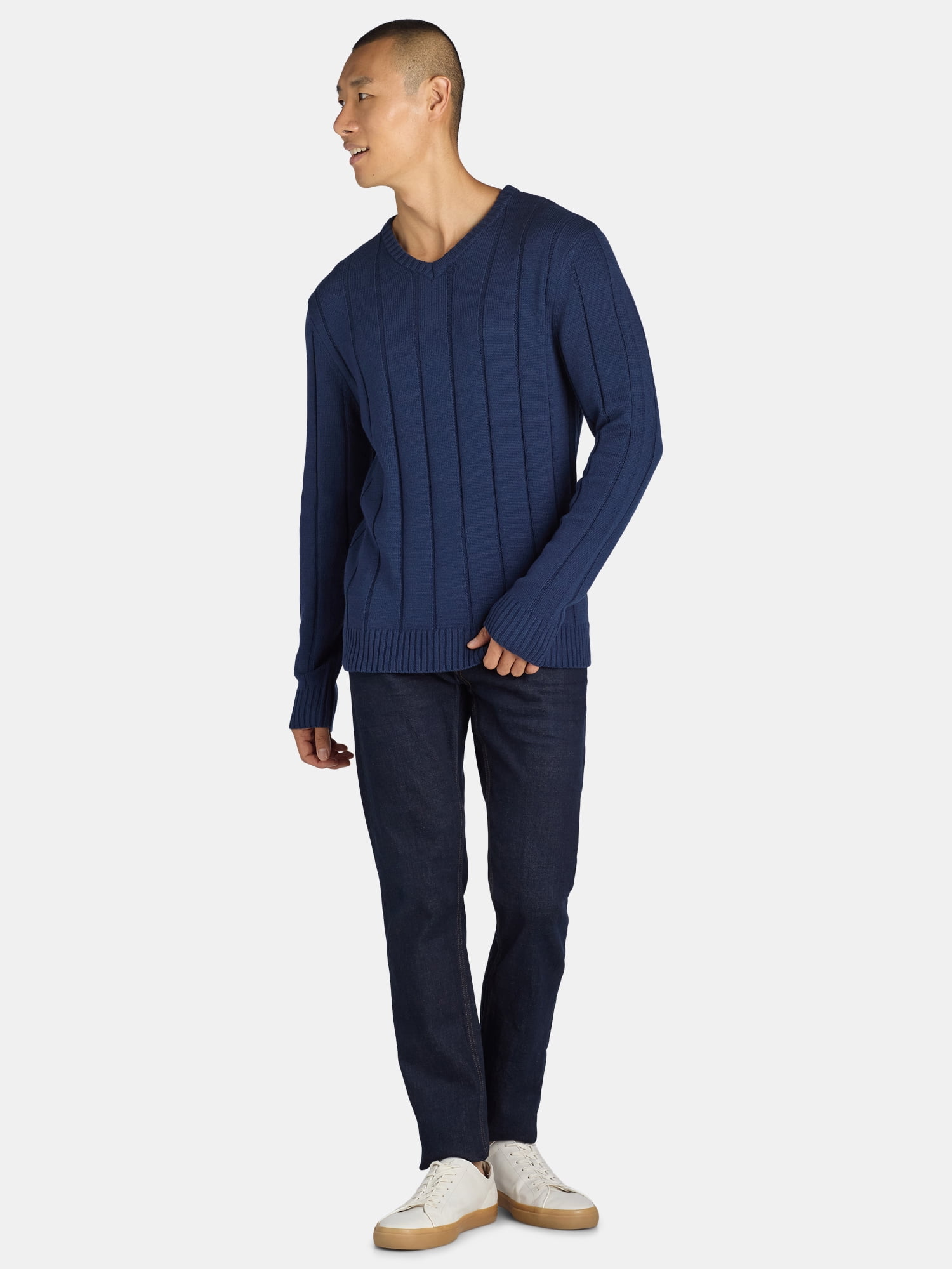 Men's & Big Men's Drop Needle V-Neck Sweater xtrendhaven - Image 2