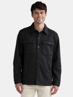Men's Fleece Knit Shirt Jacket with Long Sleeves xtrendhaven